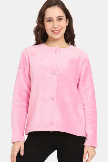 Buy Rosaline Minky Plush Fleece Knit Poly Cardigan - Candy Pink